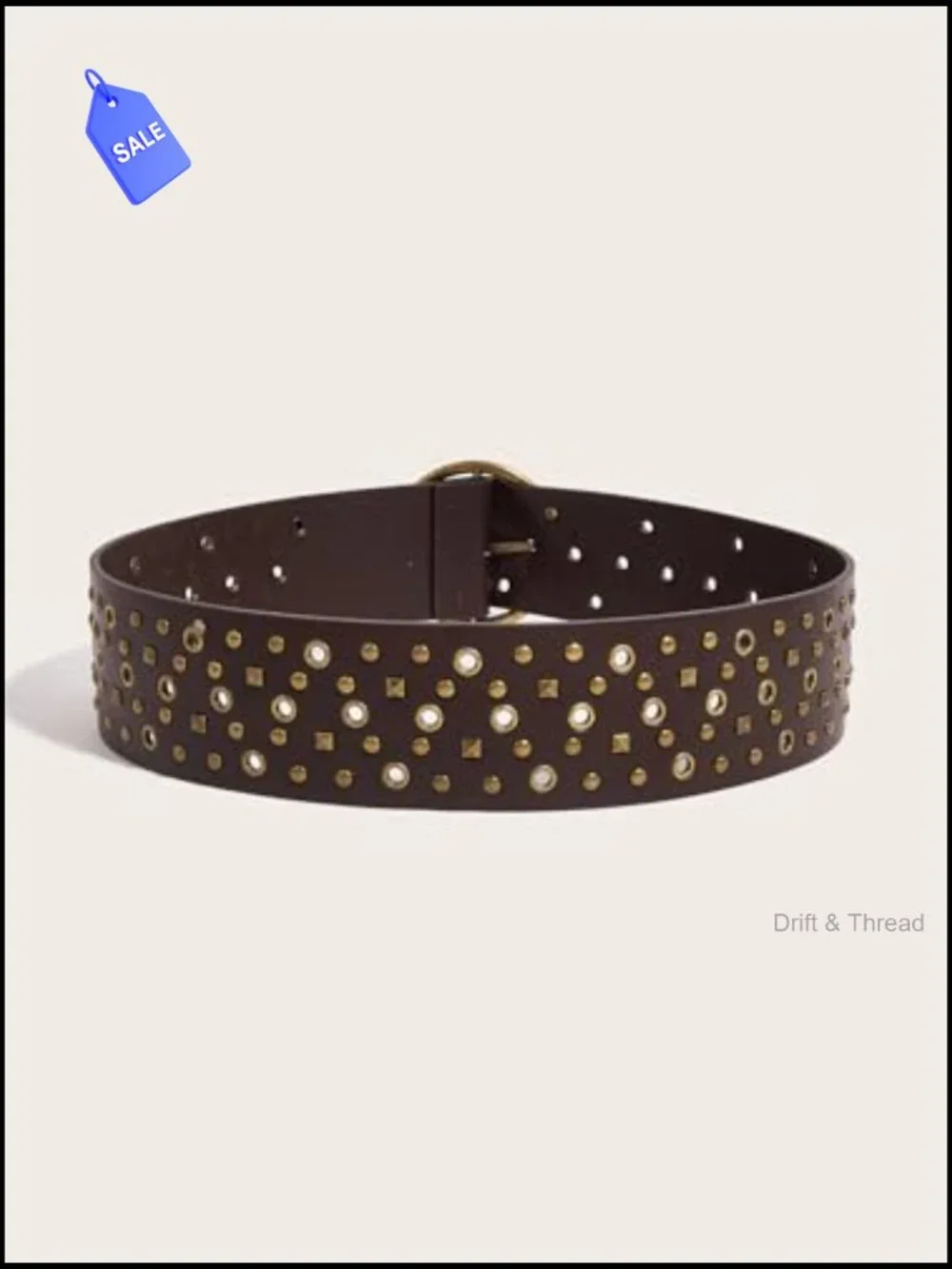 Wide Western Concho Belt Vintage Cowgirl Studded Belt PU Leather